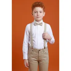 Conjunto Social Infantil Completo Menino Batizado Casamento pajem Bege Entrega Rápida