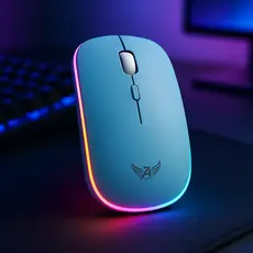 Mouse Sem Fio Recarregável Wireles Optico Led Rgb Ergonômico
