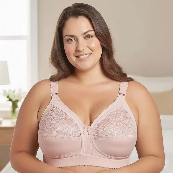 Sutiã Plus Size Reforçado Pala Dupla Forrado Renda Soutien Alça Larga