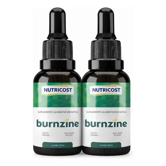 2x Burnzine Nutricost Gotas 30ml Energia E Metabolismo Sem Sabor