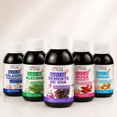Kit 5 Óleos Vegetais Capilar Protect Hair – Argan, Alecrim, Rosa Mosqueta, Semente de Uva e Colágeno
