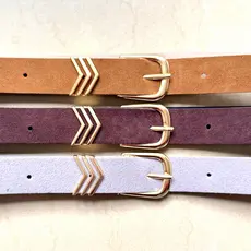 Kit 3 Cinto Feminino da Moda Seta Camurça