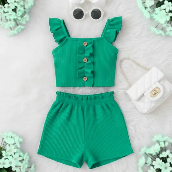 Conjunto Feminino Infantil Canelado  Confortável e Estiloso