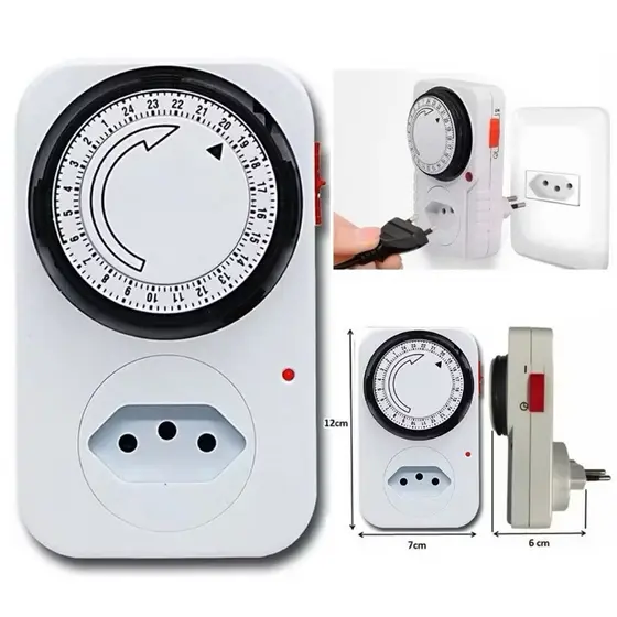 Temporizador Analógico Timer Manual Tomada Liga Desliga Energia 110v / 220v Tomada Inteligente-envio imediato