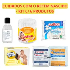 Kit Bebê Recém Nascido Cuidados Do Bebê Com 6 Produtos