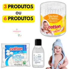 Cotonete Bebê Higiene Recém Nascido Kit De Cuidados Essencial 3 Peças Cotonete Baby Algodão