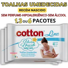 Toalha/Lenço Umedecido Kit Higiene Bebê Recém Nascido Hipoalergênico Sem Perfume Promoção