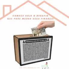 Cofre desafio 10 Mil Reais |Quadro para guardar Dinheiro | Desafio das Economias | Cofrinho Financeiro