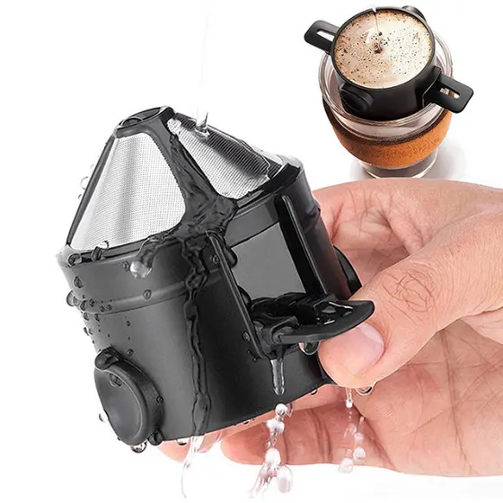 Filtro de Café Dobrável Inox sem Papel - Coador Portátil Reutilizável para Café e Chá