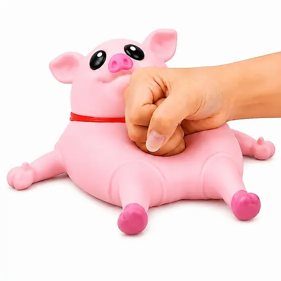 Brinquedo Squishy Porquinho Rosa Antiestresse Macio Infantil