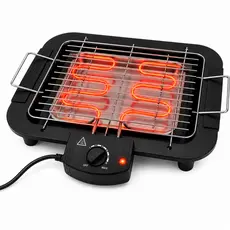 Churrasqueira Elétrica Portátil 110v/220v Sem Fumaça Apartamento Grelha Ajustável Fácil Limpeza
