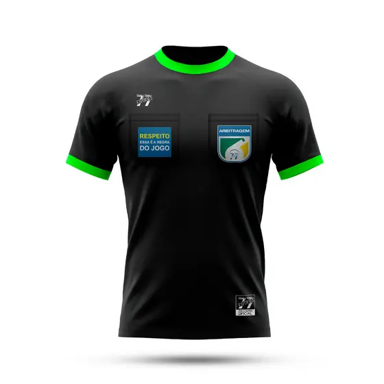 Camiseta Árbitro Futebol Profissional Arbitragem Dry