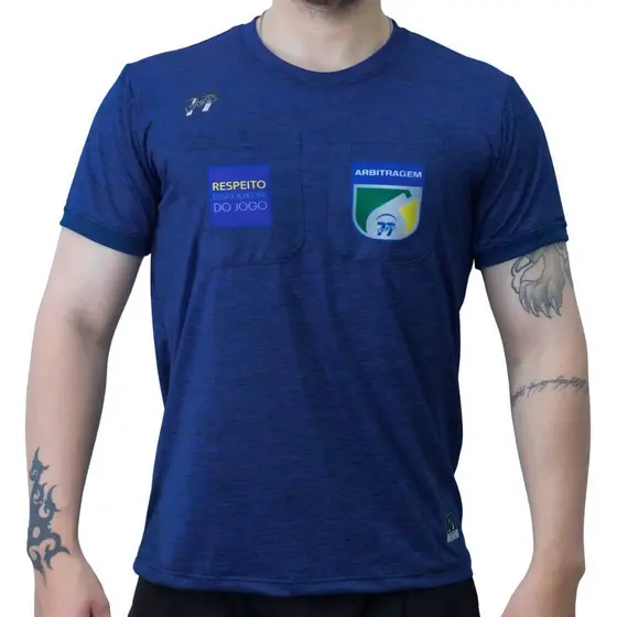 Camiseta Árbitro Promocional Dry Fit Melange Mescla Premium