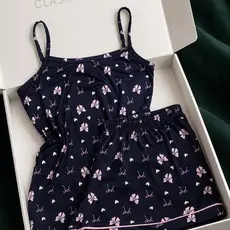 Pijama feminino curto short doll baby doll de verão estampado confortável para dormir