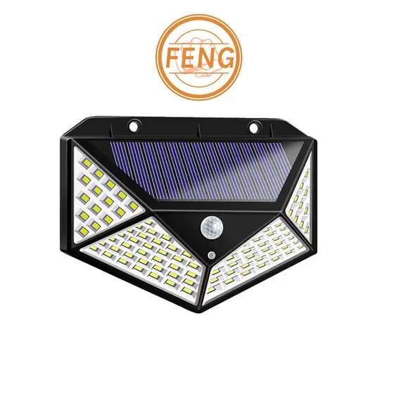 Luminária Solar 100 Led Com Sensor Para Jardim Externa Prova D'água Luz Led Solar Lâmpada