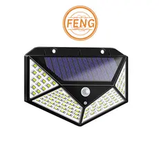 Luminária Solar 100 Led Com Sensor Para Jardim Externa Prova D'água Luz Led Solar Lâmpada