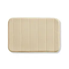 Tapete Banheiro Macio Antiderrapante Microfibra 60x40 Conforto Absorção Poliéster Bege Marrom Carmim