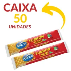 Torrone Turron Y Mani Amendoim 25G Caixa Com 50 Unidades - ARCOR