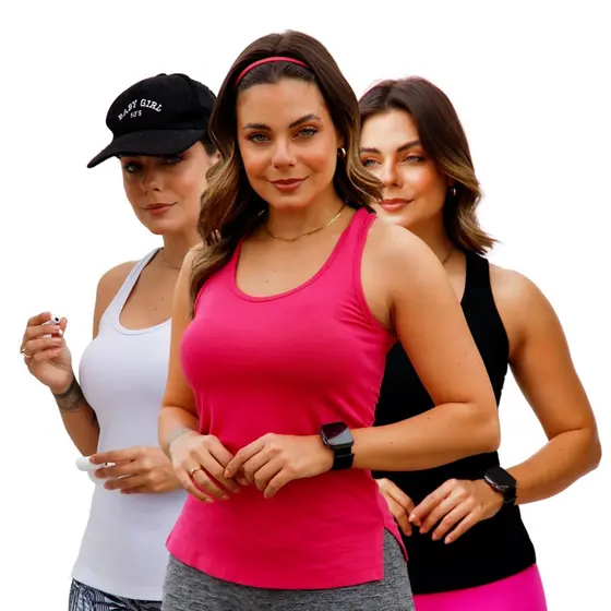 KIT 3 REGATA TAPA BUMBUM VISCOSE FITNESS ACADEMIA ESPORTES
