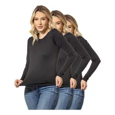 Kit 3 Blusa Térmica Feminino Segunda Pele Peluciada Frio