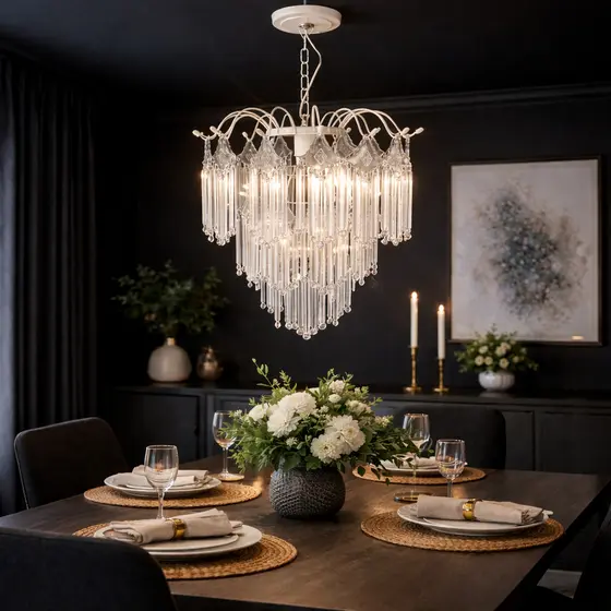 Lustre para Sala Iluminação Decorativa Palitos Acrílico Elegante E moderno
