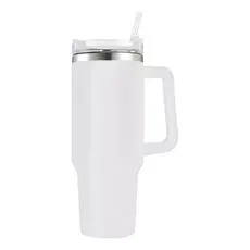 Copo Térmico 1200ml De Blogueira Inox Bebida Quente e fria Com Canudo Alça e Tampa