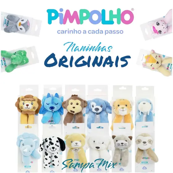 Naninha para Bebê com Prendedor de Chupeta  Menina e Naninha Pimpolho
