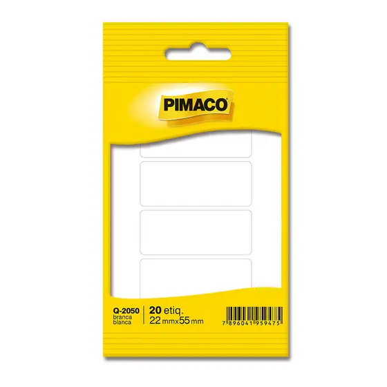 Etiqueta adesiva Q-2050 retangular branca Pimaco