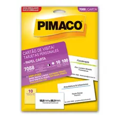 Papel cartão de visita 7088 com 10 folhas Pimaco