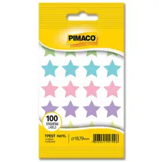 Etiqueta adesiva TP18 estrela multicolor pastel Pimaco