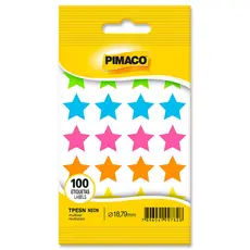 Etiqueta adesiva TP18 estrela multicolor neon Pimaco