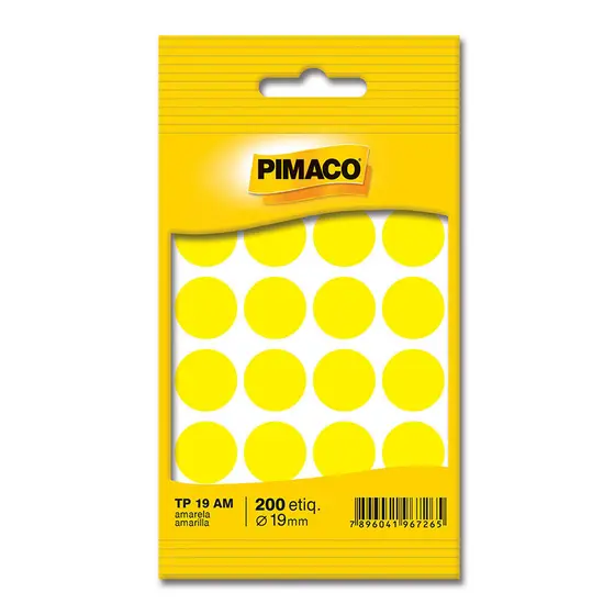 Etiqueta adesiva TP19 amarelo Pimaco