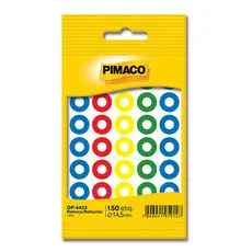 Reforço de Fichário colorido autoadesivo OP4433 com 150 unid Pimaco