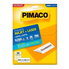 Etiqueta inkjet/laser carta 6280 com 25 folhas Pimaco
