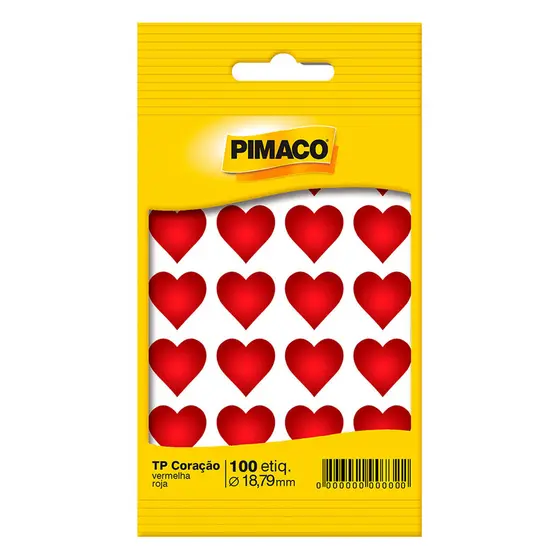 Etiqueta adesiva TP18 coração Vermelho Pimaco