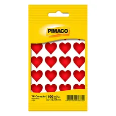 Etiqueta adesiva TP18 coração Vermelho Pimaco