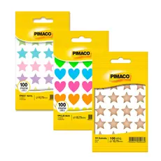 Kit Etiquetas Multiuso TP estrela e coração Pimaco