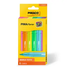 Pincel marca texto Pima Marker Neon 6 cores Pimaco