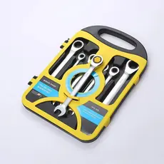 Kit 7 Peças Chave Ferramenta Combinada Catraca Boca Profissional