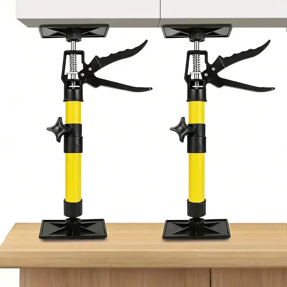 Kit com 2 Hastes de Suporte Telescópica em Aço Ajustável - Sistema Manual para Drywall e Armários