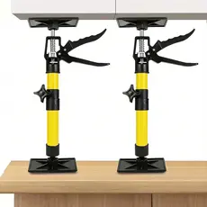 Kit com 2 Hastes de Suporte Telescópica em Aço Ajustável - Sistema Manual para Drywall e Armários