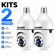 Kit 2 Security Cameras CCTV Home Lamp Bulb E27 House 360 Auto Night Vision Interior Wifi Yousee
