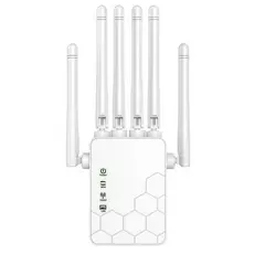 Repetidor WiFi Dual Band 1200Mbps 2.4G 5G com Antenas Externas e Porta de Rede