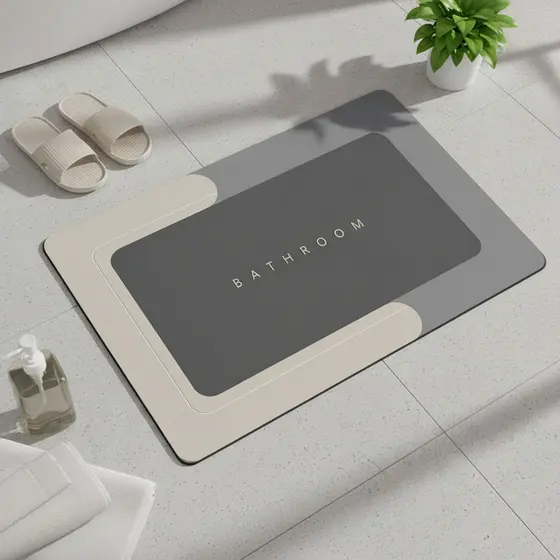 Tapete de Banheiro Antiderrapante Absorvente Secagem Rápida Impermeável Conforto para Box Chuveiro