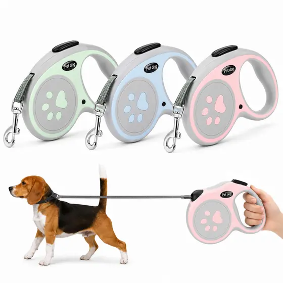 Coleira Guia Retrátil 3 Metros Pets Cachorro Cães Gatos Resistente Com Trava Até 11.33kg