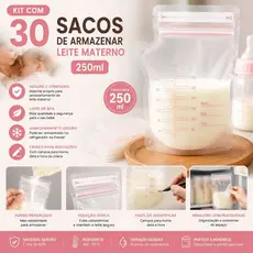 Kit 30/60/90 Saco para Armazenar Leite Materno Congelar leite materno Transportar guardar saquinho