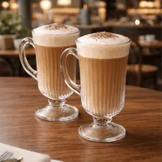 Jogo 6 e 3 Canecas Cappuccino Canelada 250ml Coffee Café Luxo Vidro Cristalino Premium