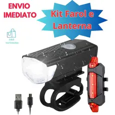 Farol e Lanterna Traseira Para Bicicleta Bike  Led Para Ciclismo Noturno