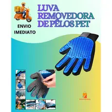 Luva Pet Tira Remove Pelo Cachorro Gato Magnética Top