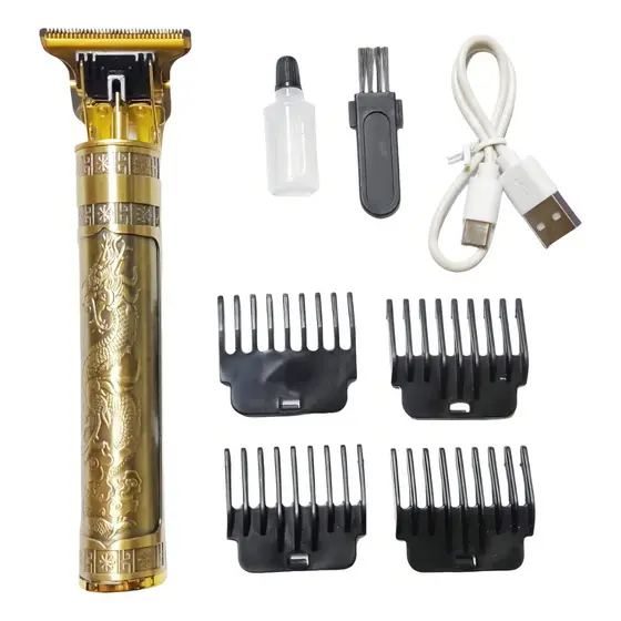 Máquina de Barbear e Cortar Cabelo Dragão Acabamento para Pelos - Recarregável USB - TRIMMER SUIT